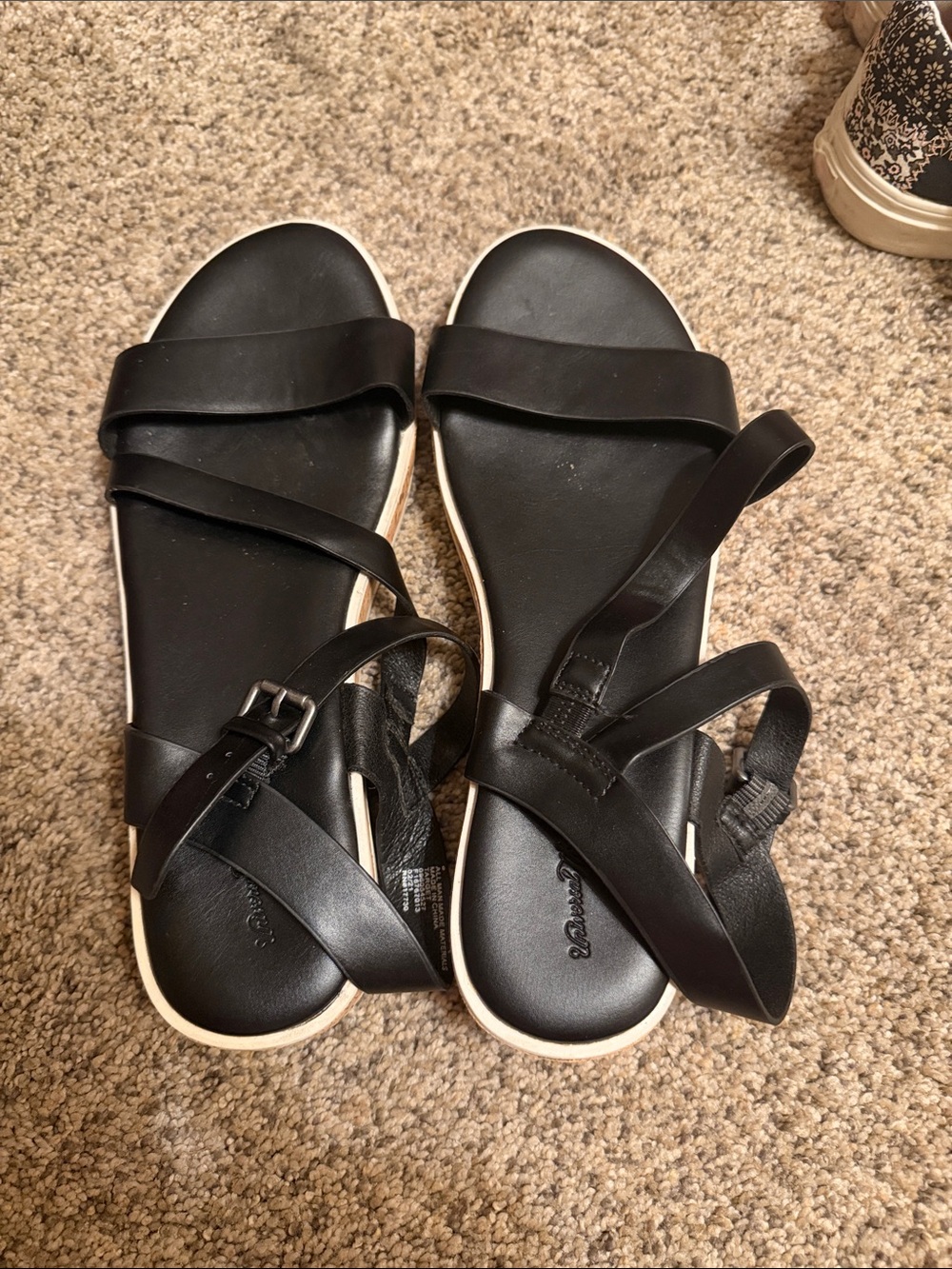 Universal Thread Black Strappy Ankle Buckle Sandals